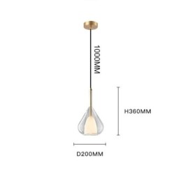 Pendente moderno minimalista luzes de teto de vidro duplo