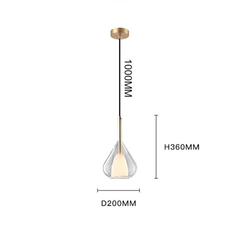 Pendente moderno minimalista luzes de teto de vidro duplo