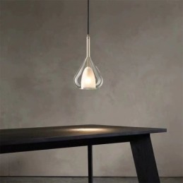 Pendente moderno minimalista luzes de teto de vidro duplo