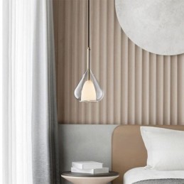 Pendente moderno minimalista luzes de teto de vidro duplo