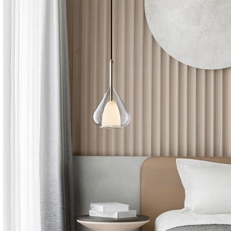 Pendente moderno minimalista luzes de teto de vidro duplo
