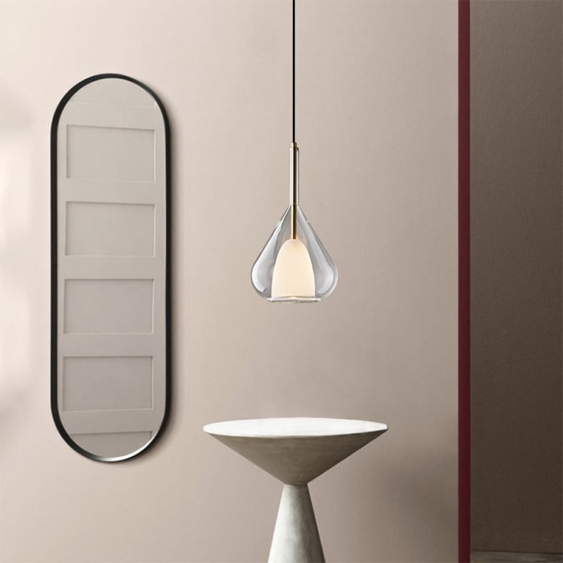 Pendente moderno minimalista luzes de teto de vidro duplo