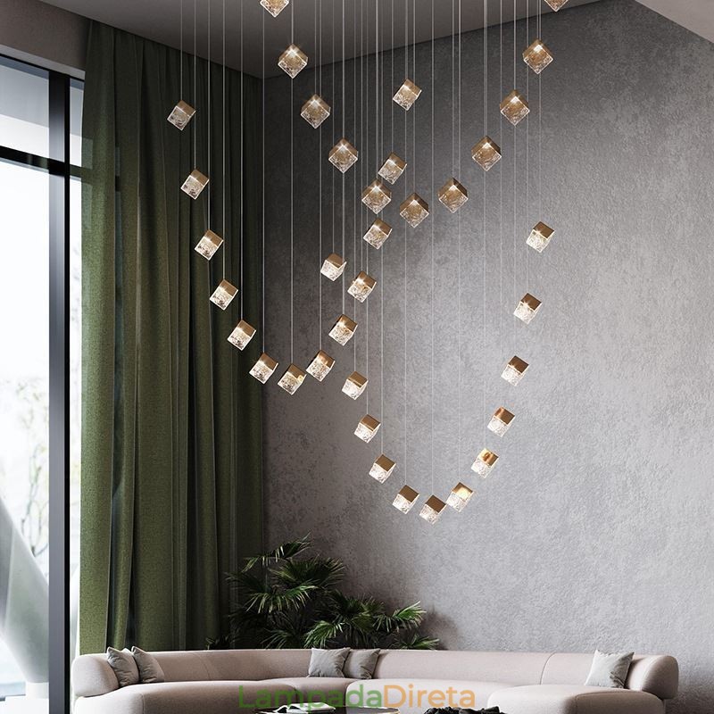 Luminária pendente de vidro criativa para teto de pavilhão
