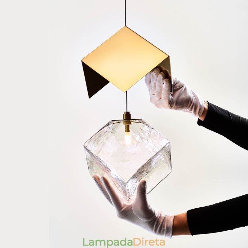 Luminária pendente de vidro criativa para teto de pavilhão