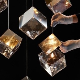 Luminária pendente de vidro criativa para teto de pavilhão