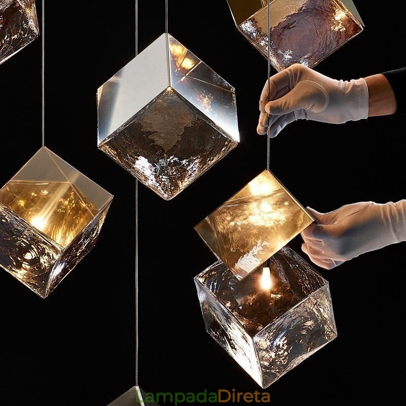 Luminária pendente de vidro criativa para teto de pavilhão