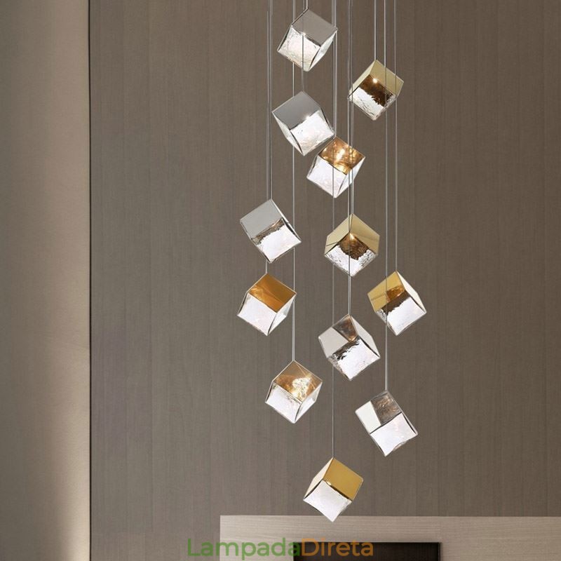 Luminária pendente de vidro criativa para teto de pavilhão