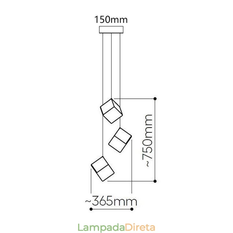 Luminária pendente de vidro criativa para teto de pavilhão