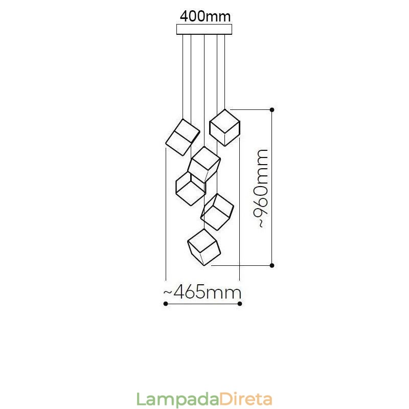 Luminária pendente de vidro criativa para teto de pavilhão