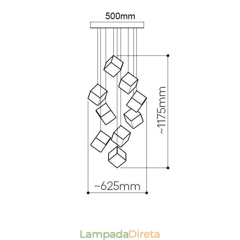 Luminária pendente de vidro criativa para teto de pavilhão