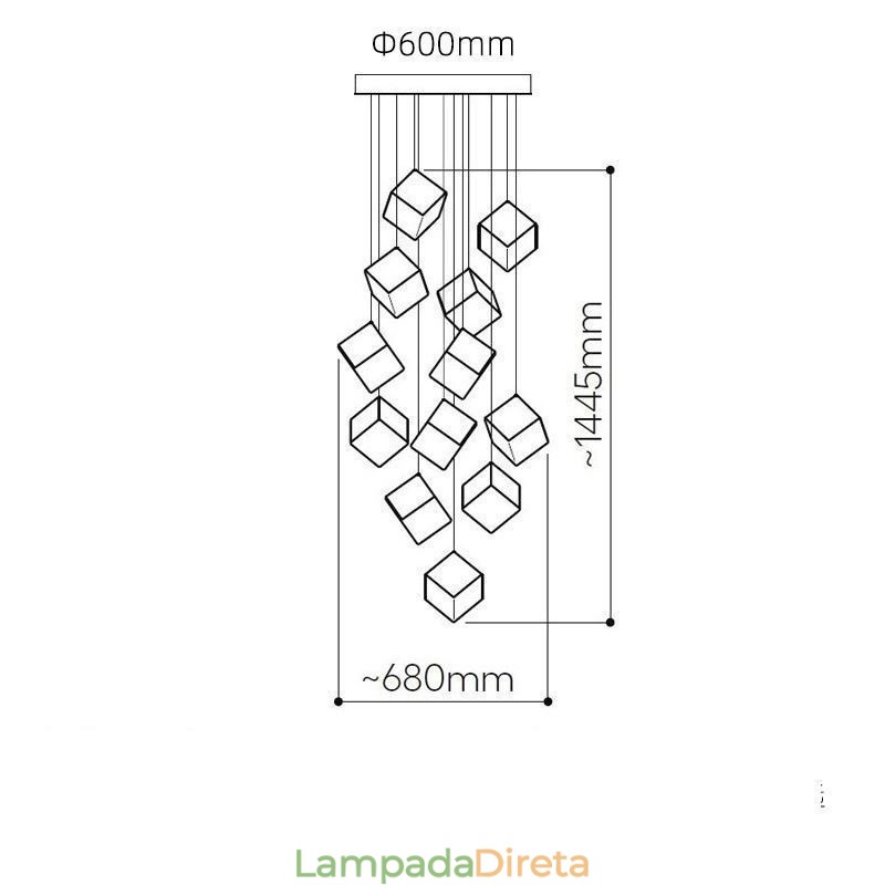 Luminária pendente de vidro criativa para teto de pavilhão