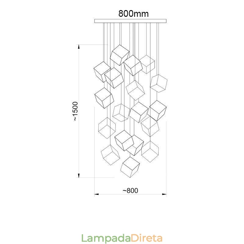 Luminária pendente de vidro criativa para teto de pavilhão