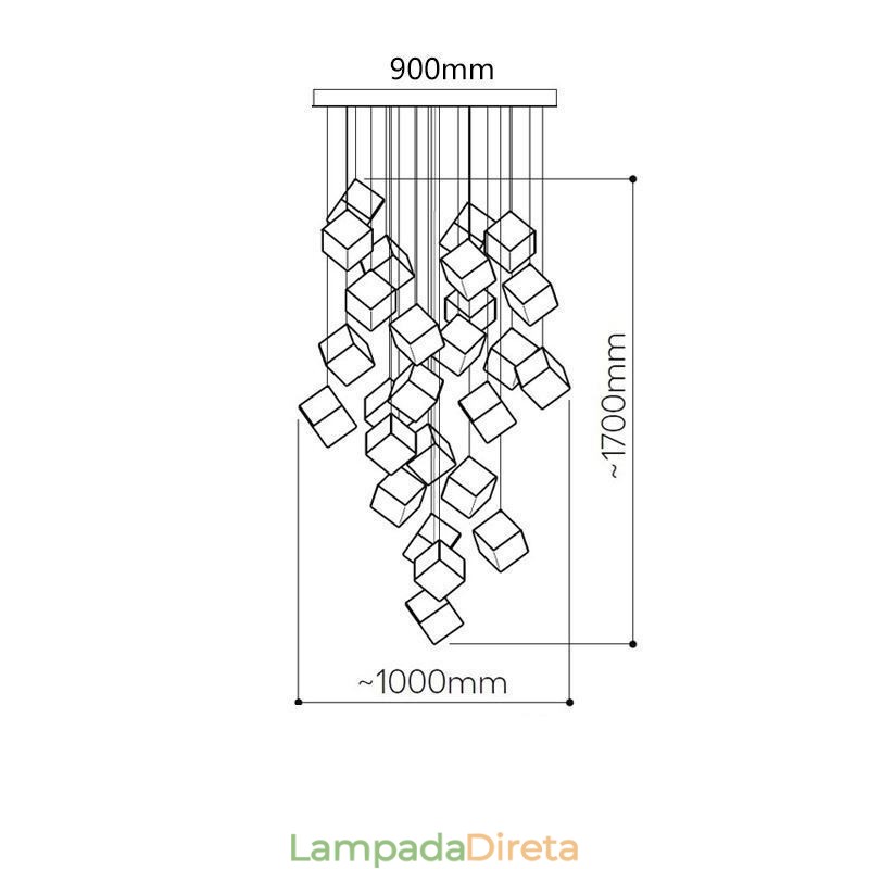 Luminária pendente de vidro criativa para teto de pavilhão