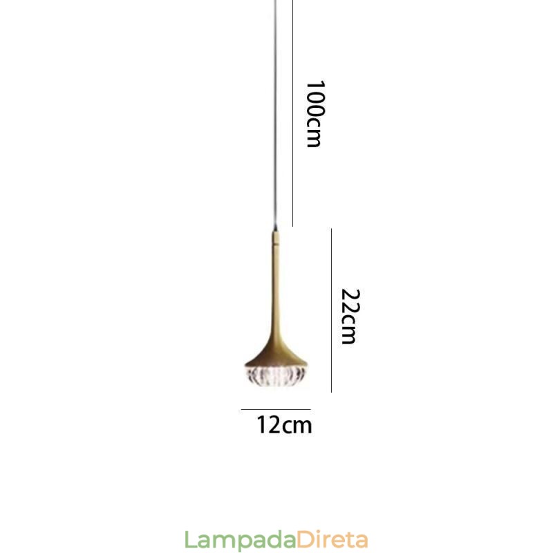 Luminária pendente de vidro moderna Luminária de teto de vidro em ferro forjado