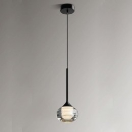 Simples Vidro Pendente Luzes de Teto Decorativas Pretas
