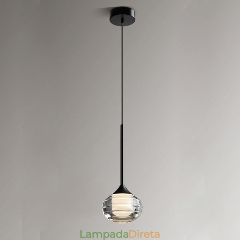 Simples Vidro Pendente Luzes de Teto Decorativas Pretas