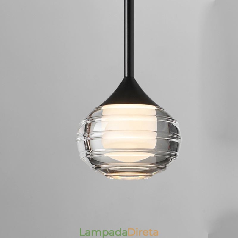 Simples Vidro Pendente Luzes de Teto Decorativas Pretas