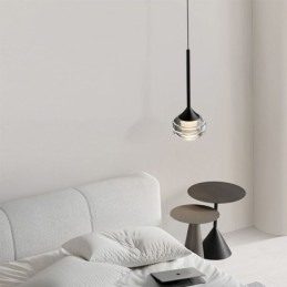 Simples Vidro Pendente Luzes de Teto Decorativas Pretas