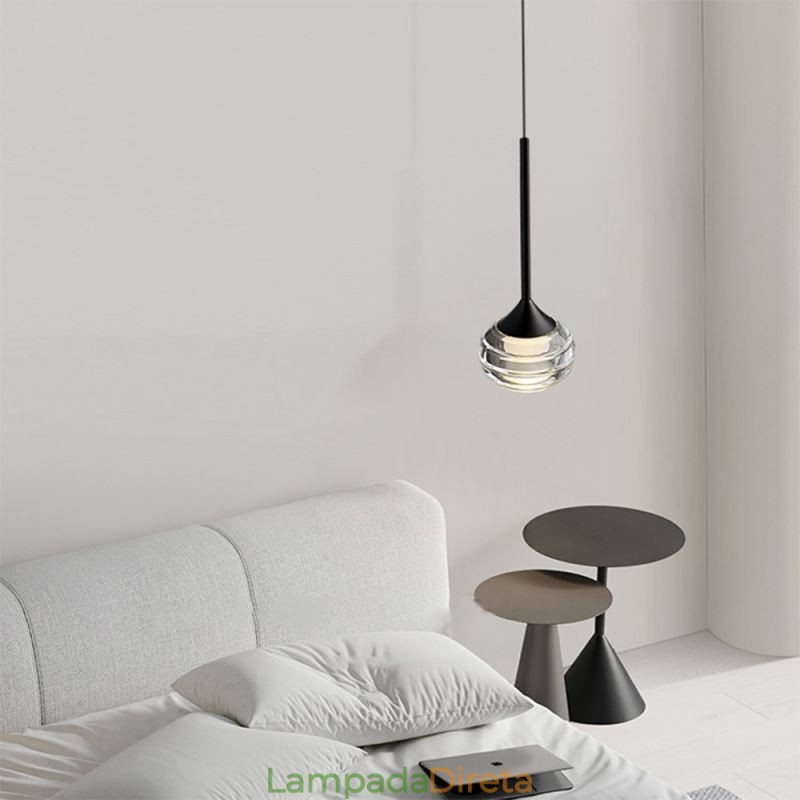 Simples Vidro Pendente Luzes de Teto Decorativas Pretas