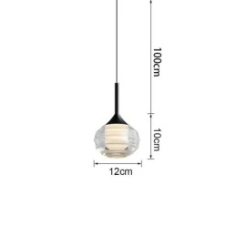 Simples Vidro Pendente Luzes de Teto Decorativas Pretas