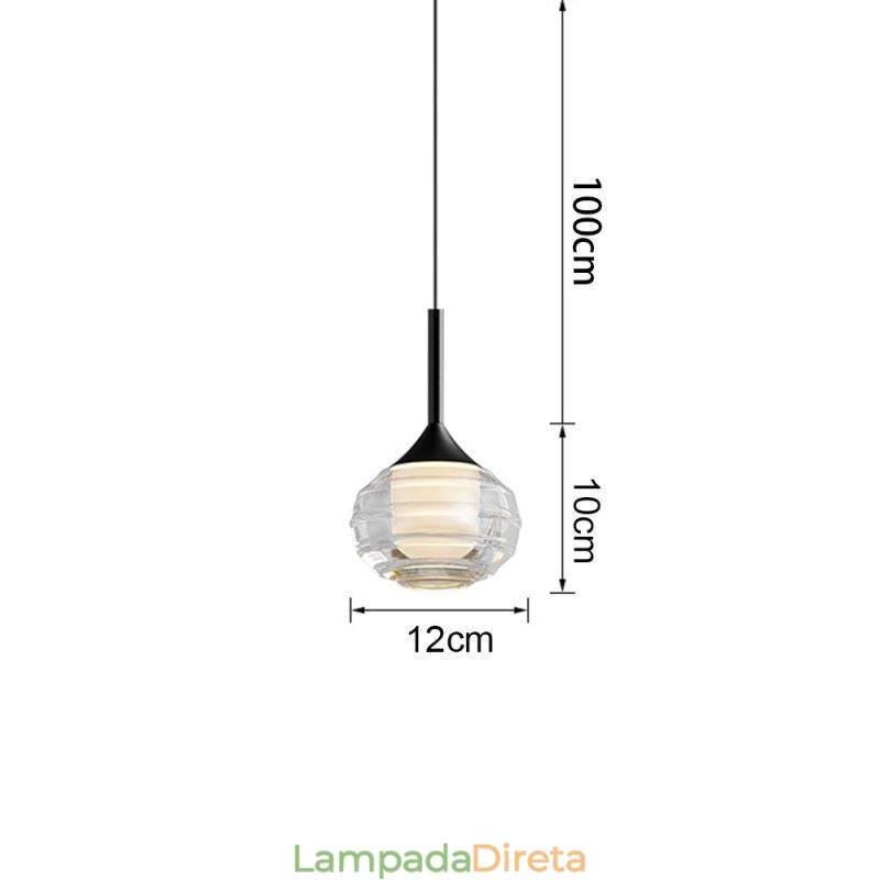 Simples Vidro Pendente Luzes de Teto Decorativas Pretas