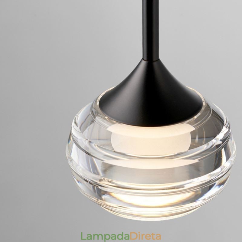 Simples Vidro Pendente Luzes de Teto Decorativas Pretas