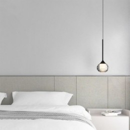 Simples Vidro Pendente Luzes de Teto Decorativas Pretas