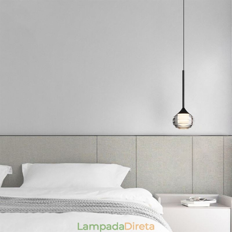 Simples Vidro Pendente Luzes de Teto Decorativas Pretas