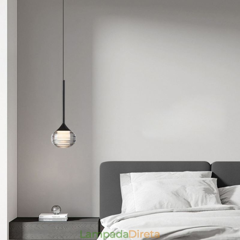 Simples Vidro Pendente Luzes de Teto Decorativas Pretas