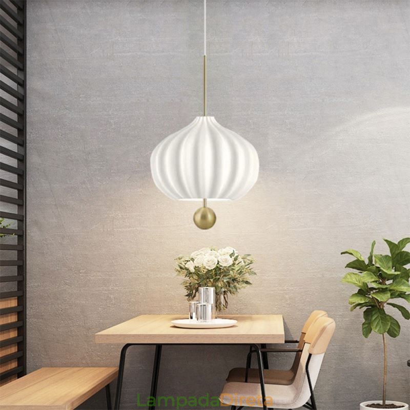 Luminária pendente moderna de vidro branco em formato de bola, luminária de teto minimalista