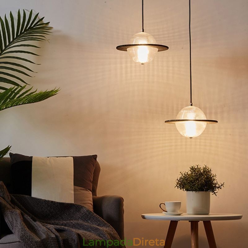 Luminária de teto em forma de pingente de vidro moderno