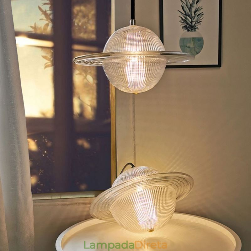 Luminária de teto em forma de pingente de vidro moderno
