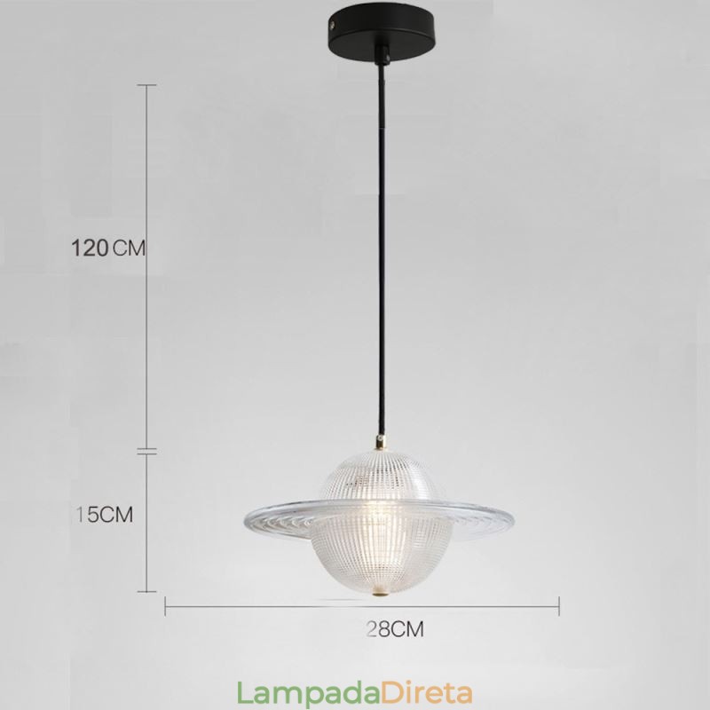 Luminária de teto em forma de pingente de vidro moderno