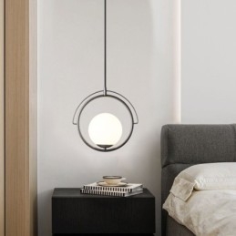 Luminária pendente de bola de vidro para decoração de casa