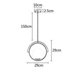 Luminária pendente de bola de vidro para decoração de casa