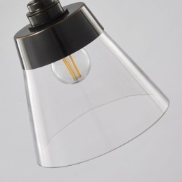 Luminária pendente de vidro moderna, iluminação pendente única com cúpula de vidro transparente