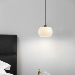 Luminária pendente de vidro moderna com design de abóbora