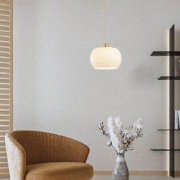 Luminária pendente de vidro moderna com design de abóbora