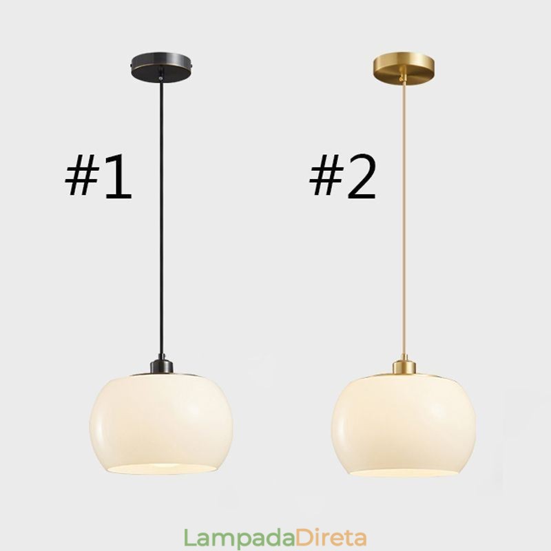 Luminária pendente de vidro moderna com design de abóbora