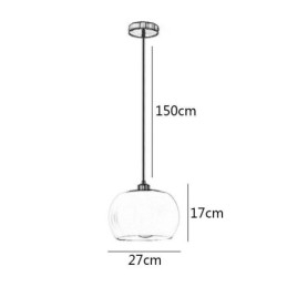 Luminária pendente de vidro moderna com design de abóbora