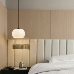 Luminária pendente de vidro moderna com design de abóbora