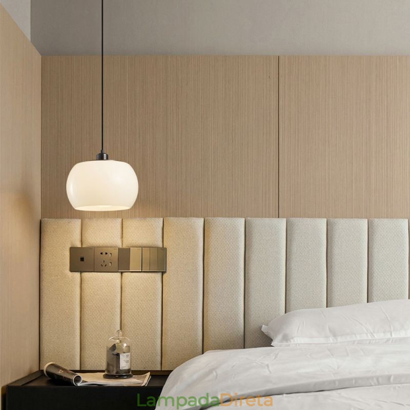 Luminária pendente de vidro moderna com design de abóbora
