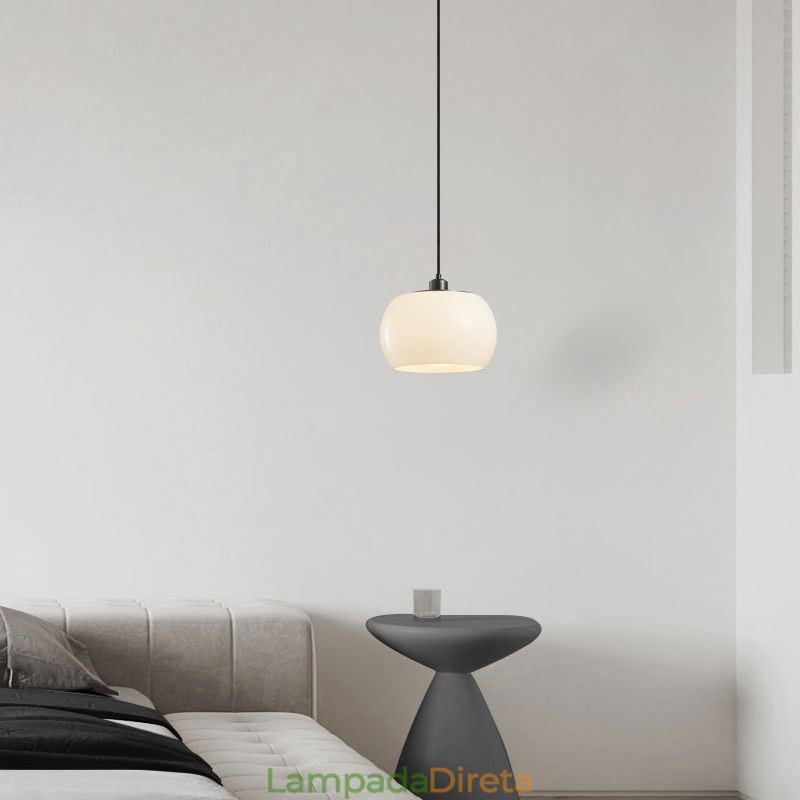 Luminária pendente de vidro moderna com design de abóbora
