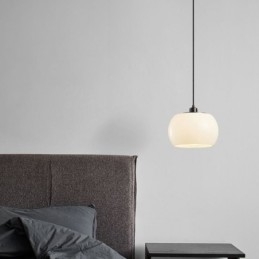 Luminária pendente de vidro moderna com design de abóbora