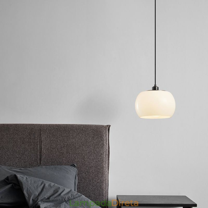 Luminária pendente de vidro moderna com design de abóbora