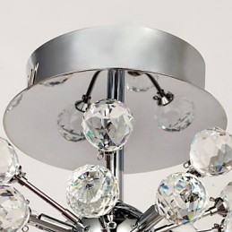 Lustre moderno contemporâneo de cristal estilo mini metal cromado montagem embutida