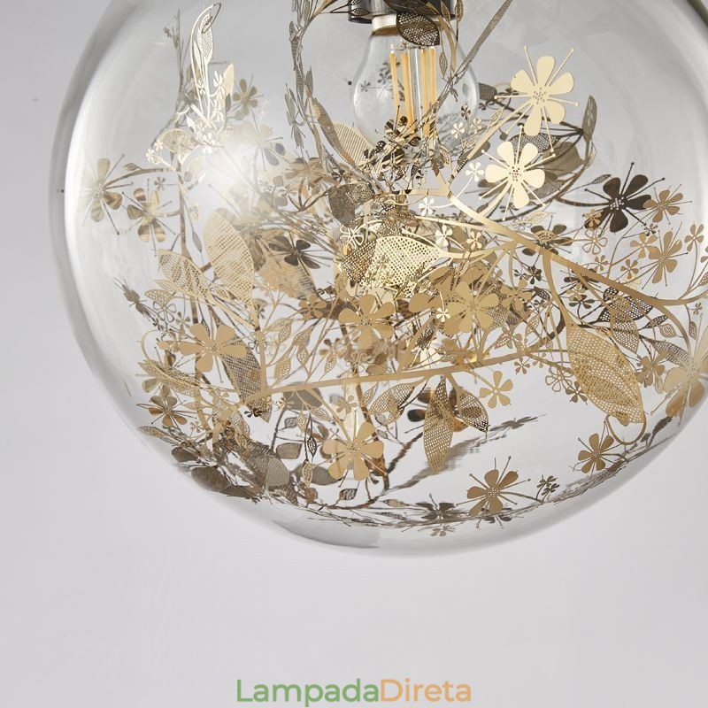 Bola de vidro pingente luz folhas natal pendurado iluminação