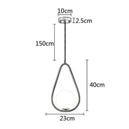 Luminária pendente moderna globo de vidro gota d'água