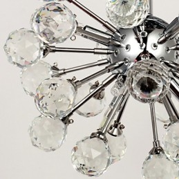 Lustre moderno contemporâneo de cristal estilo mini metal cromado montagem embutida