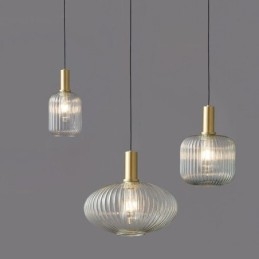 Luminária pendente moderna, uma luz, ilha de iluminação pendente de vidro